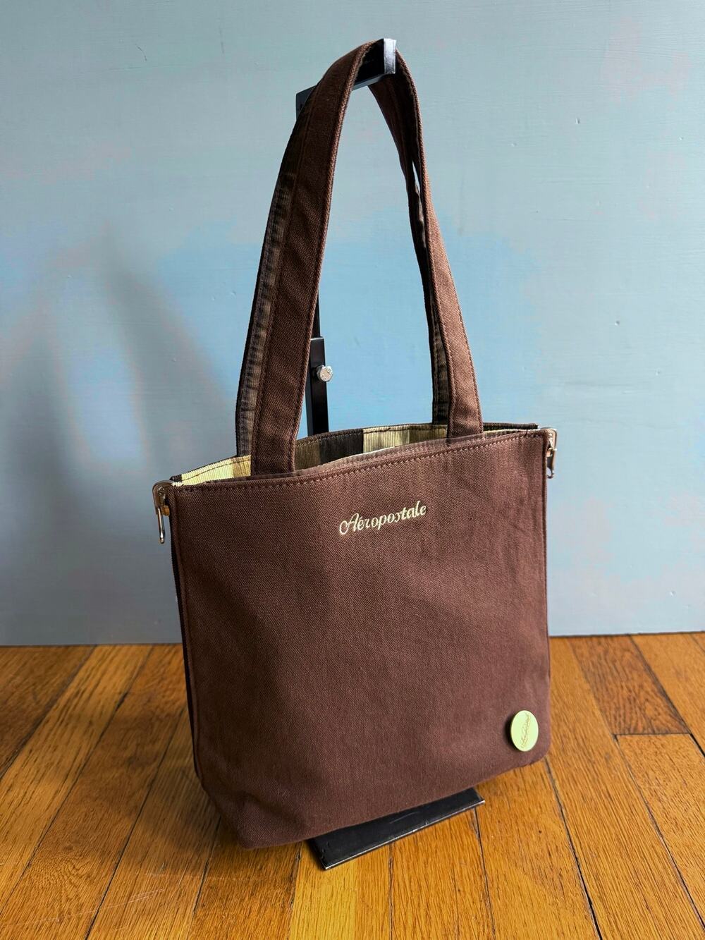 AEROPOSTALE Reversible Brown/Striped Small Tote